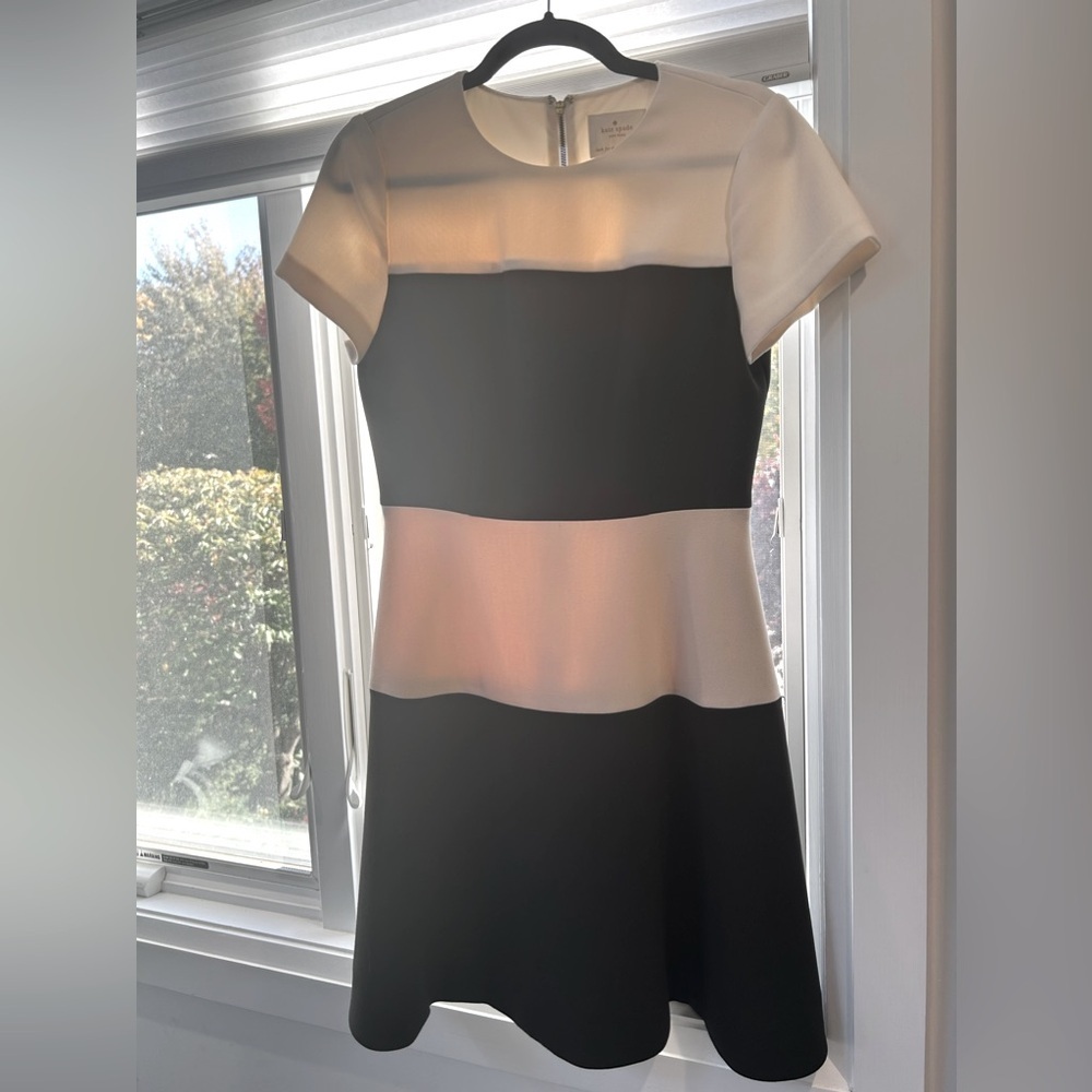 Kate spade ivory and black midi dress excellent condition​